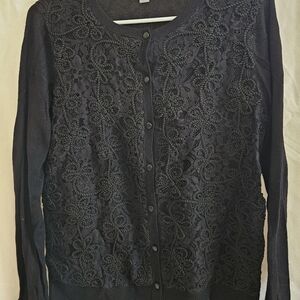 A New Day Black Lace Women's Sweater M
